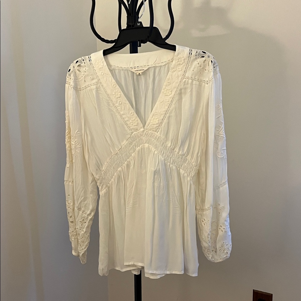 Boho Lucky Brand Embroidered Blouse